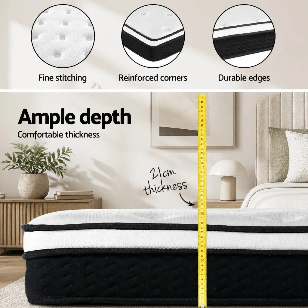 Queen Mattress Bonnell Spring 21cm Medium Firm White