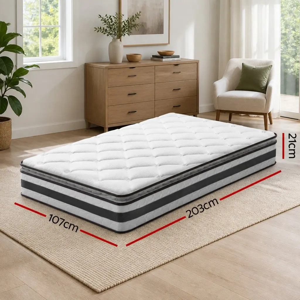 Pillow Top King Single Mattress with Bonnell Spring Support
