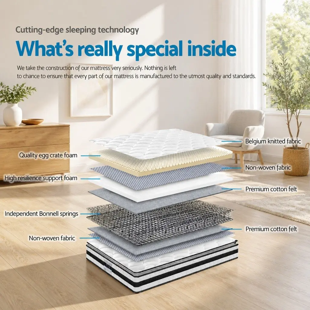 Pillow Top King Single Mattress with Bonnell Spring Support