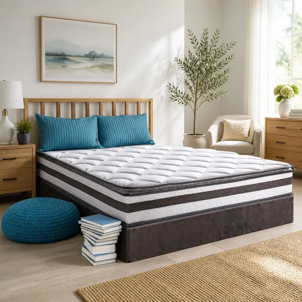 Pillow Top King Single Mattress with Bonnell Spring Support