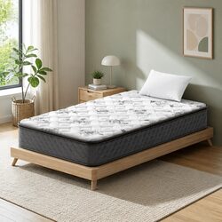 Pillow Top King Single Mattress 24cm Bonnell Springs Grey
