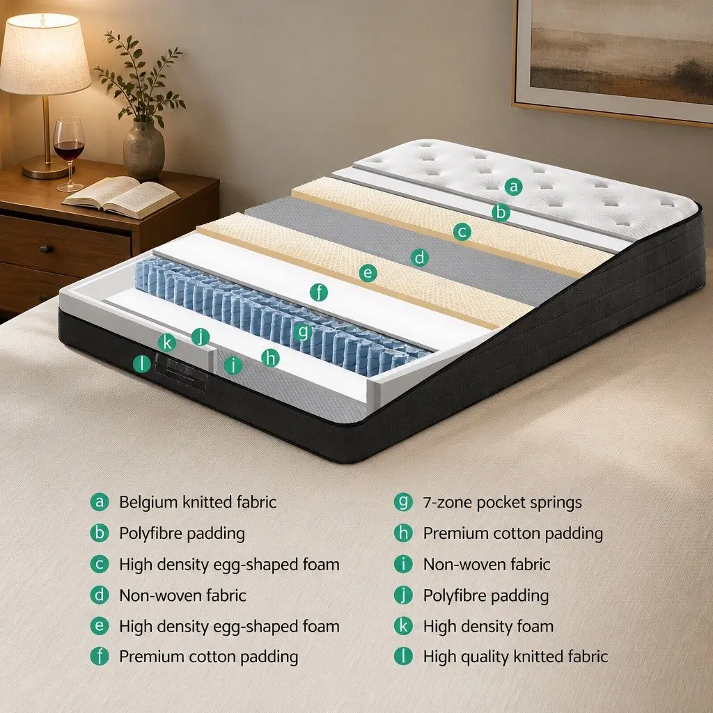 Euro Top Double Mattress 34cm Medium Firm