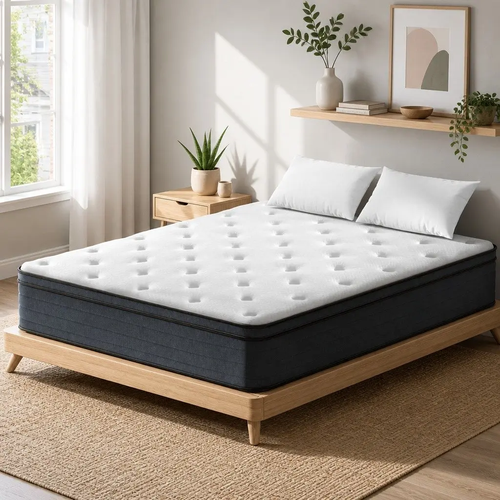 King Size Euro Top Mattress 34cm Thick Medium Firm Support Pocket Spring Sleep