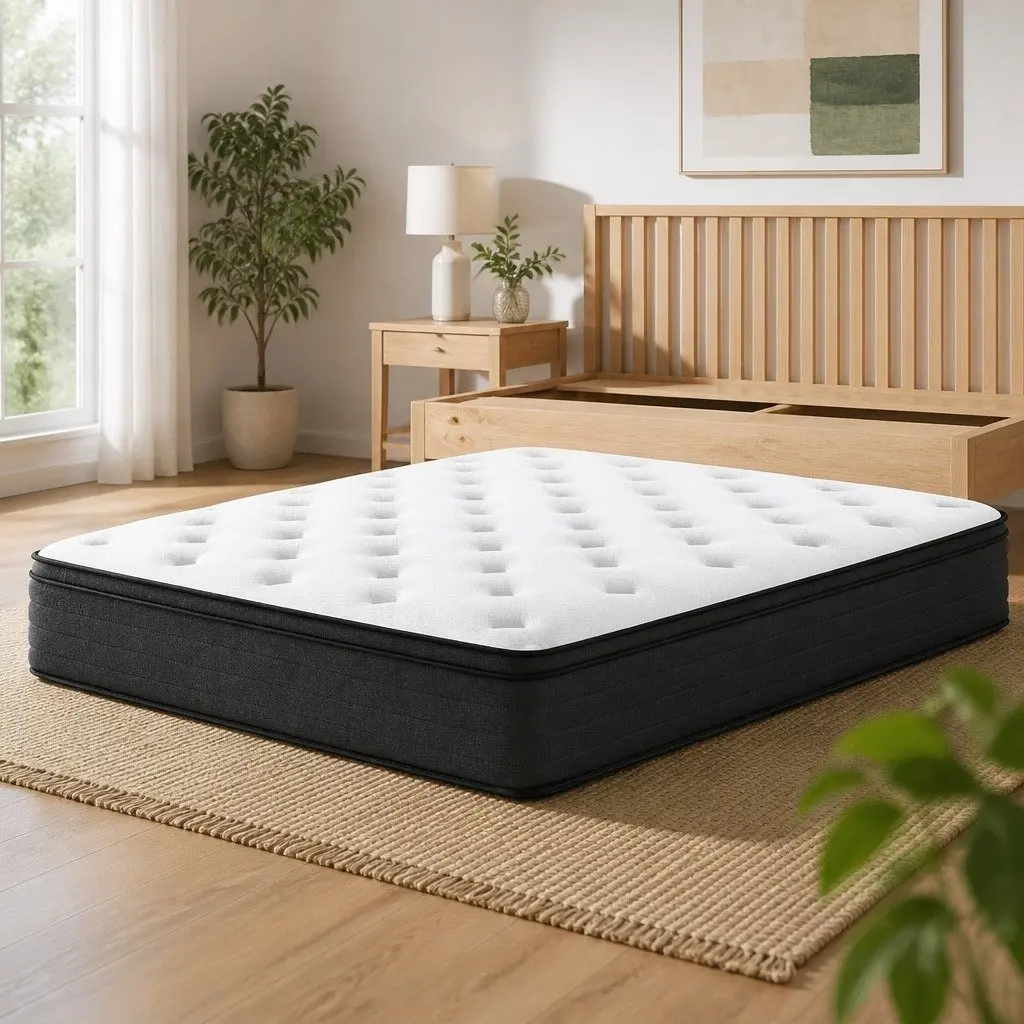 King Size Euro Top Mattress 34cm Thick Medium Firm Support Pocket Spring Sleep