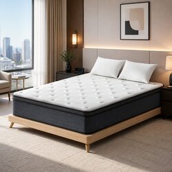 Superior Queen Mattress 34cm Euro Top with Pocket Springs