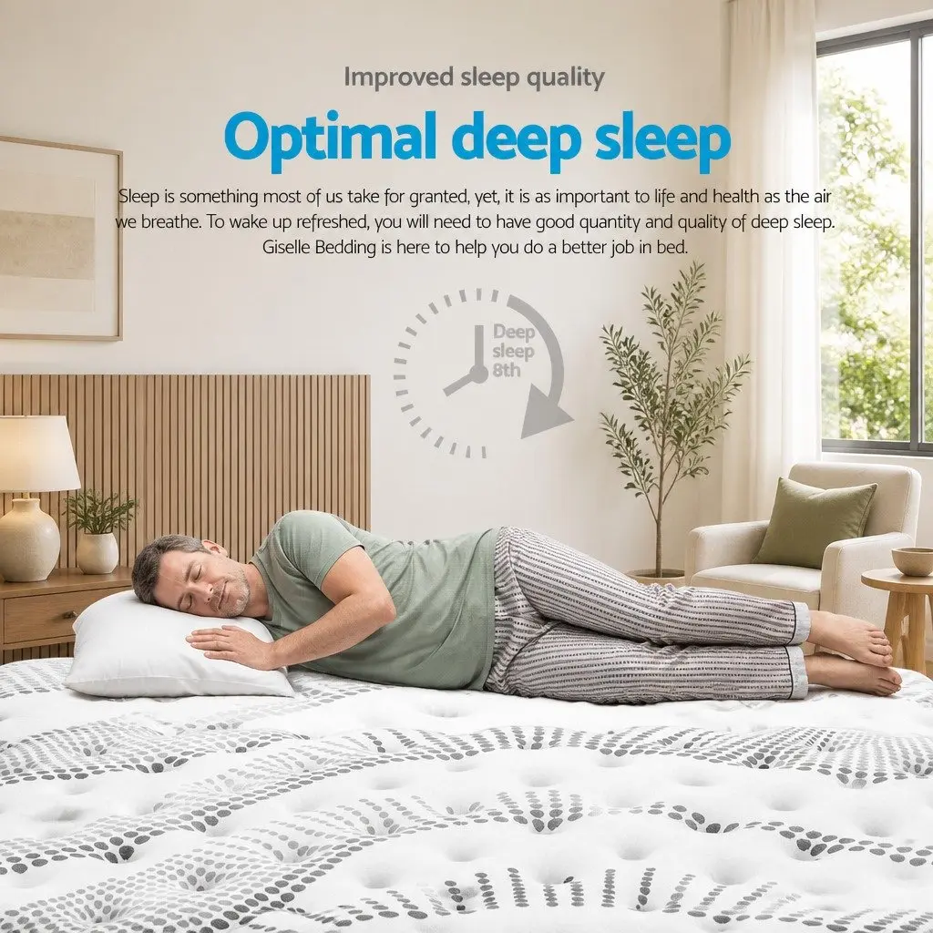 King Size Mattress Euro Top 32cm Thick Pocket Spring White