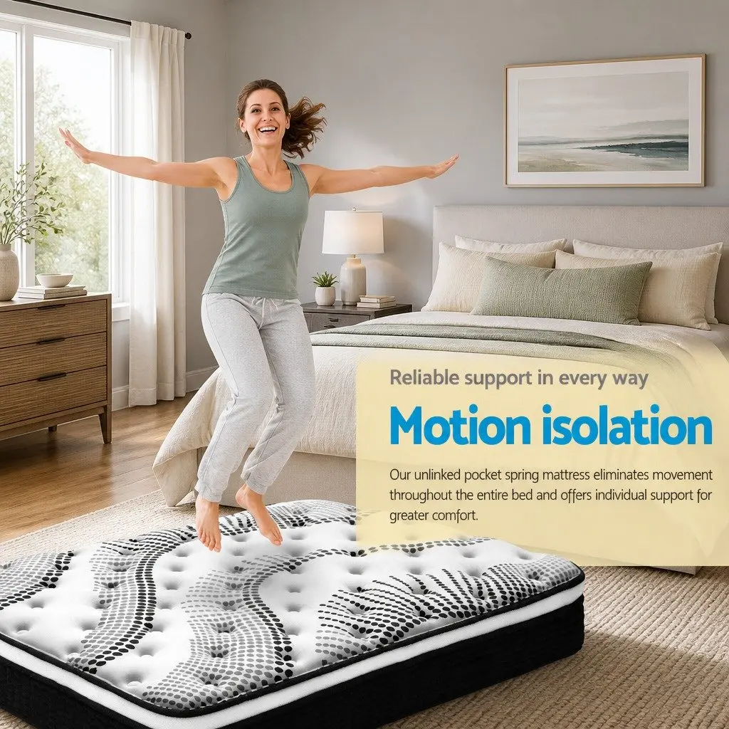 Single Euro Top Mattress 32cm Thick with Pocket Springs