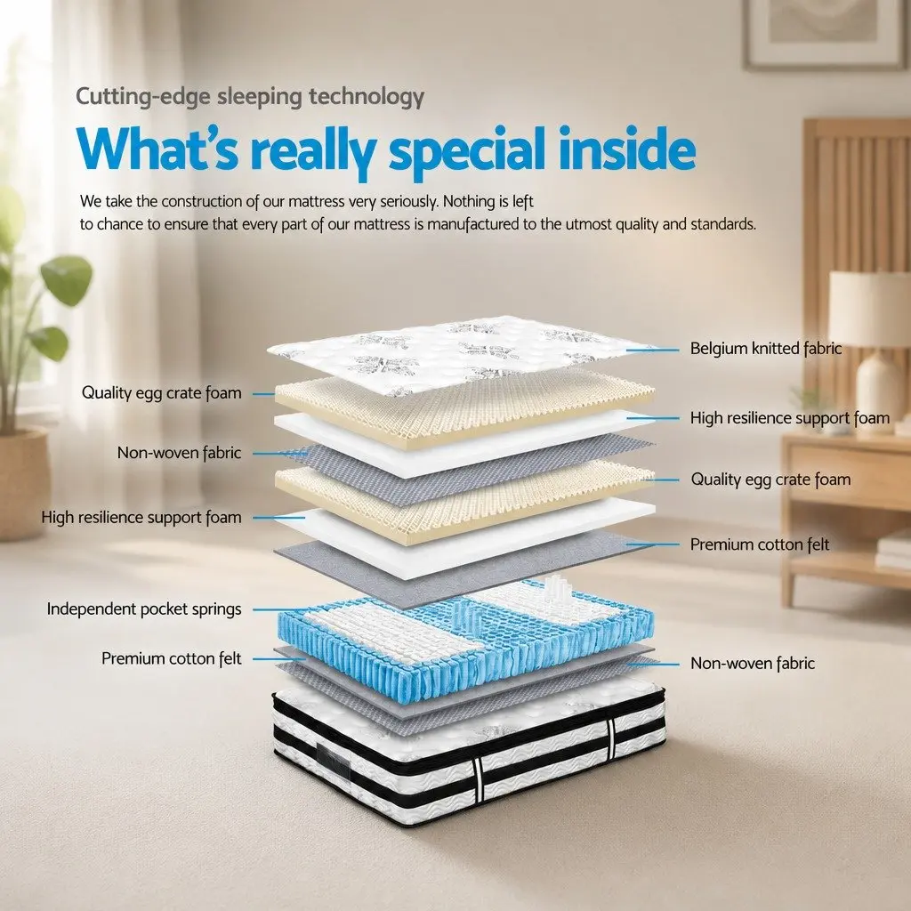 Euro Top King Single Mattress with Pocket Springs