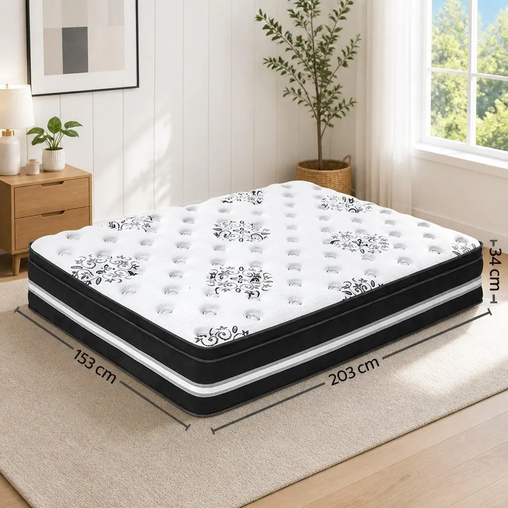 34cm Euro Top Queen Mattress with Cool Gel Memory Foam
