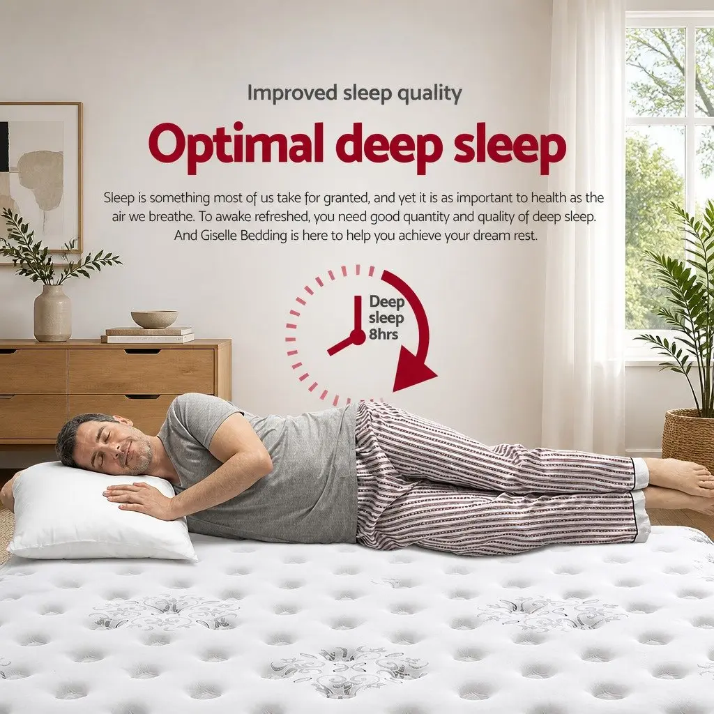 Single Mattress Cool Gel Memory Foam 34cm Euro Top Medium Firm White