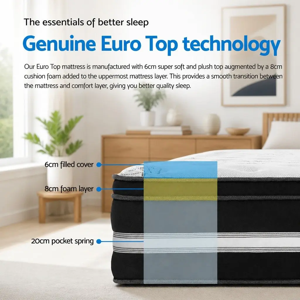 34cm Thick King Single Mattress with Cool Gel Foam