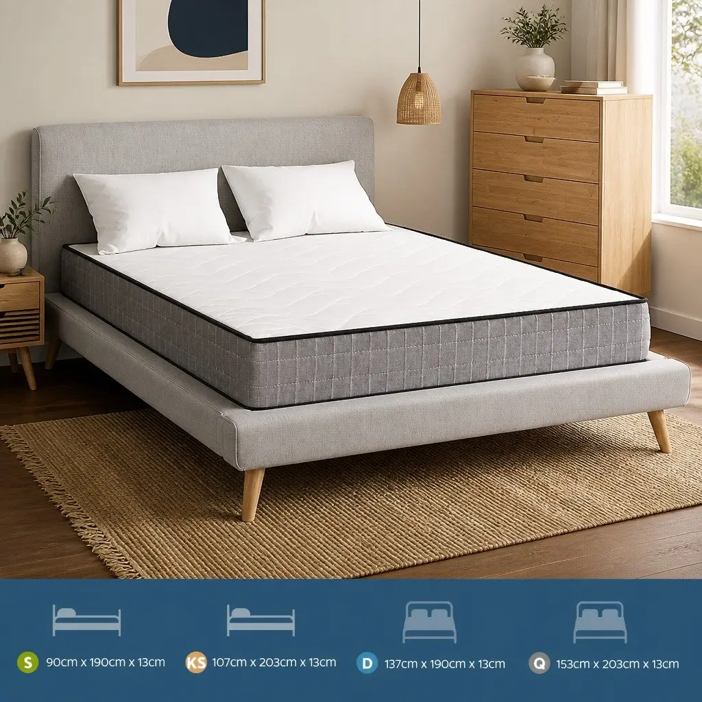 King Single Mattress 13cm Medium Firm Bonnell Spring