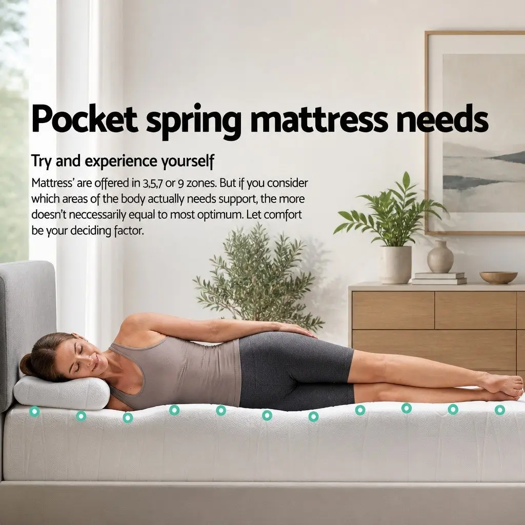 Single Mattress with Pocket Spring Support 21cm Medium Firmness