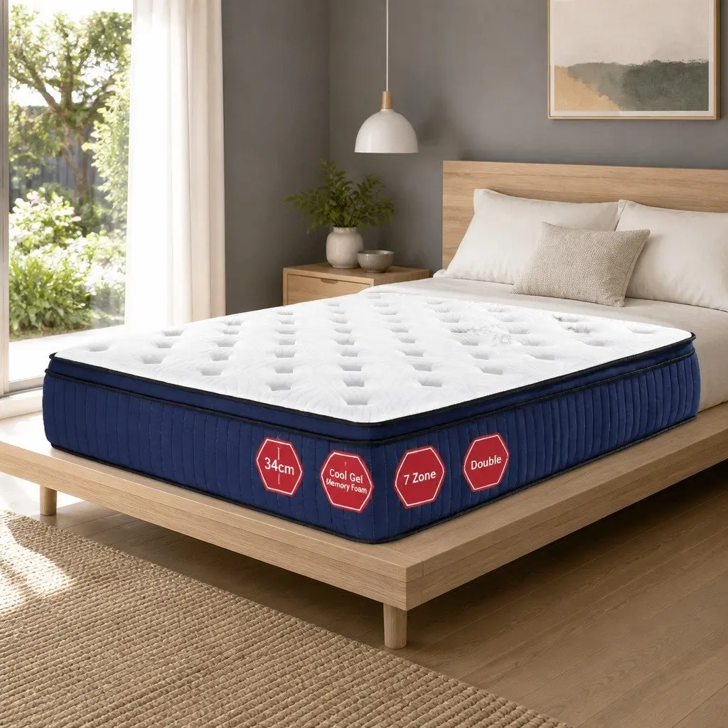 Double Mattress with 34cm Gel Memory Foam