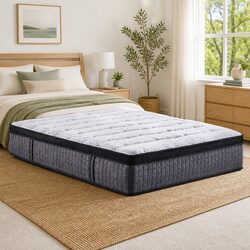Exceptional Queen Mattress 34cm Euro Top 9 Zone Pocket Spring