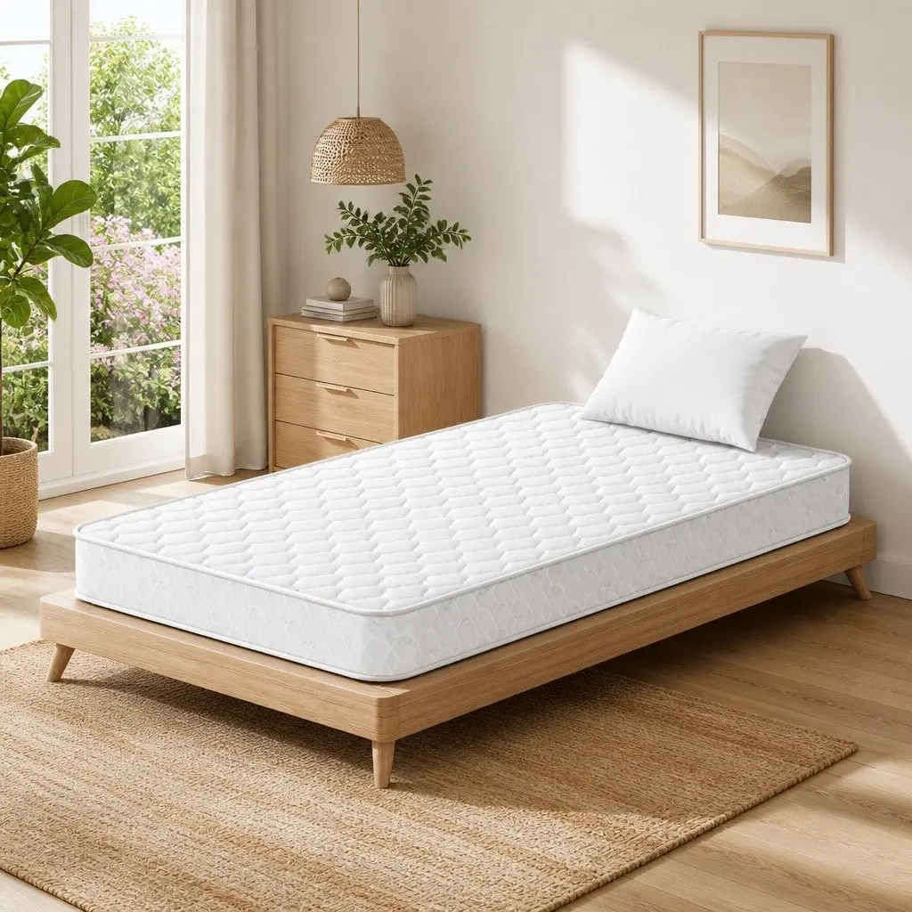 King Single Mattress Bonnell Spring 13cm Medium Firm White