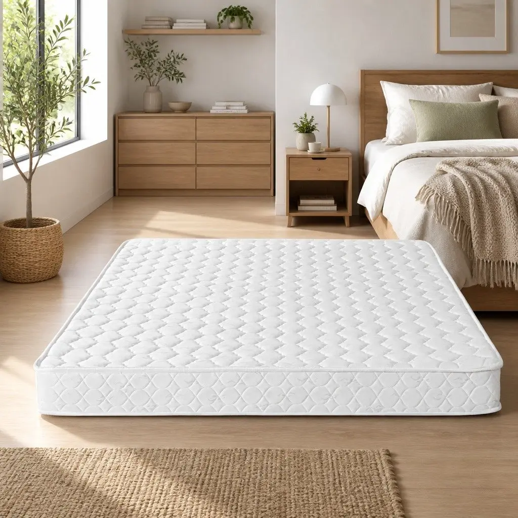King Single Mattress Bonnell Spring 13cm Medium Firm White