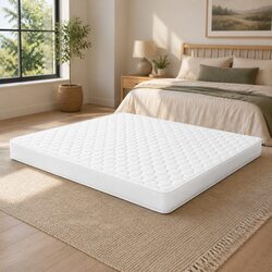 Queen Mattress 13cm Medium Firm Bonnell Spring with Quilted Top