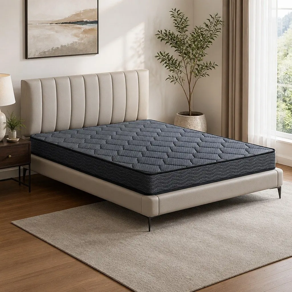 King Size Mattress Bonnell Spring 16cm Medium Firm Grey