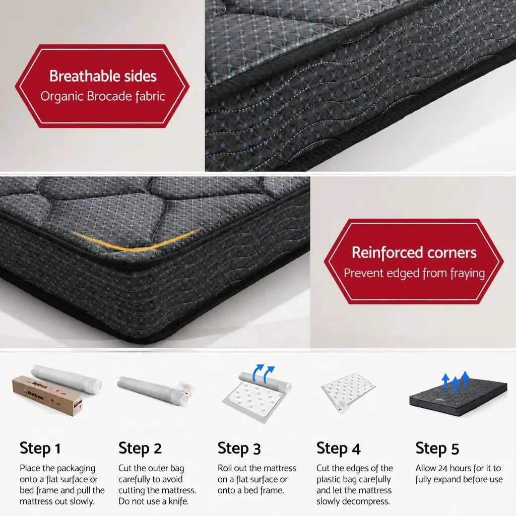 Grey King Single Mattress 16cm Tight Top Bonnell Spring