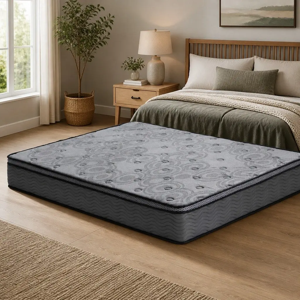 King Size 26cm Pocket Spring Memory Foam Mattress in Grey