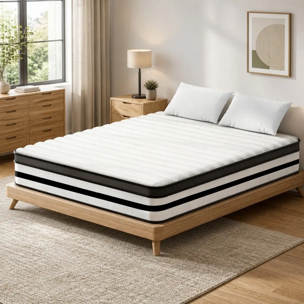 Double Mattress Euro Top 27cm Plush Pocket Spring Medium Firmness White
