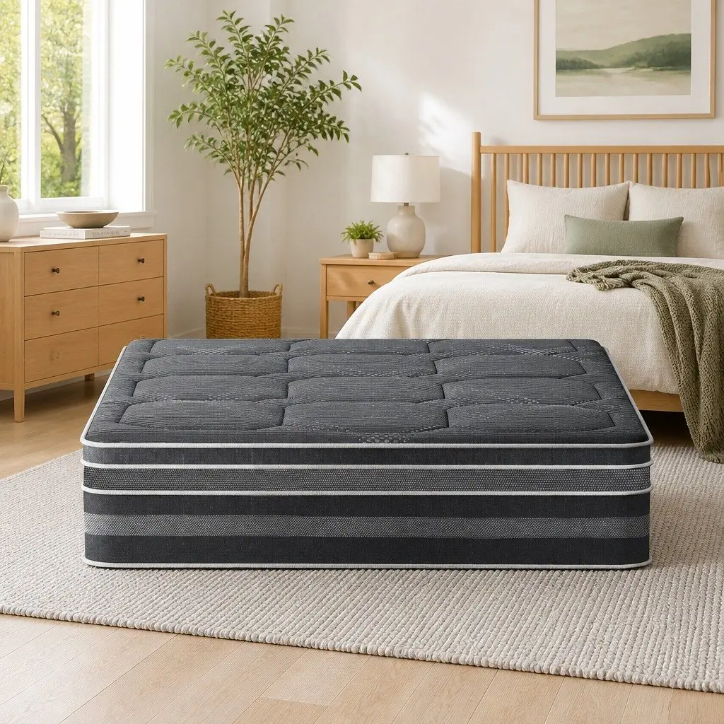 Hybrid Pocket Spring Double Mattress 35cm Euro Top Grey