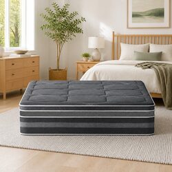 Hybrid Pocket Spring Double Mattress 35cm Euro Top Grey