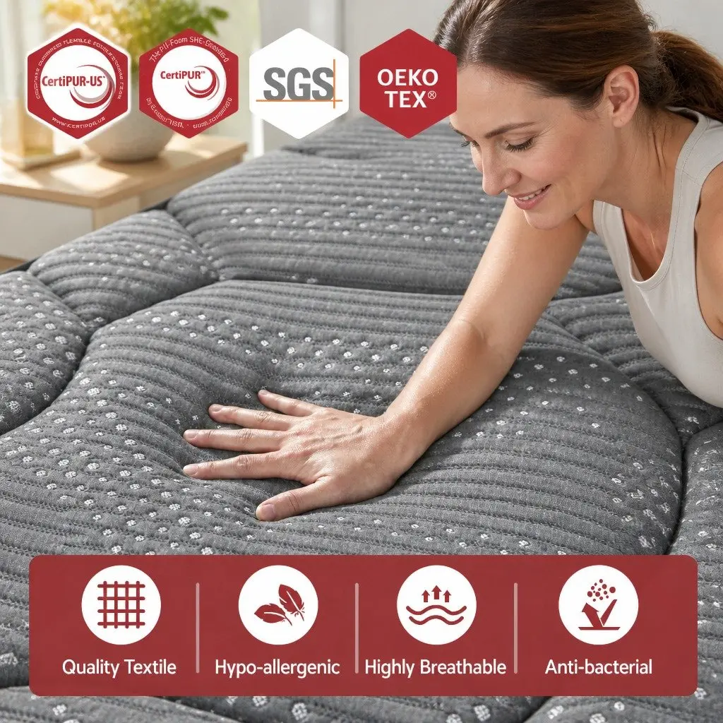 Hybrid Pocket Spring Double Mattress 35cm Euro Top Grey