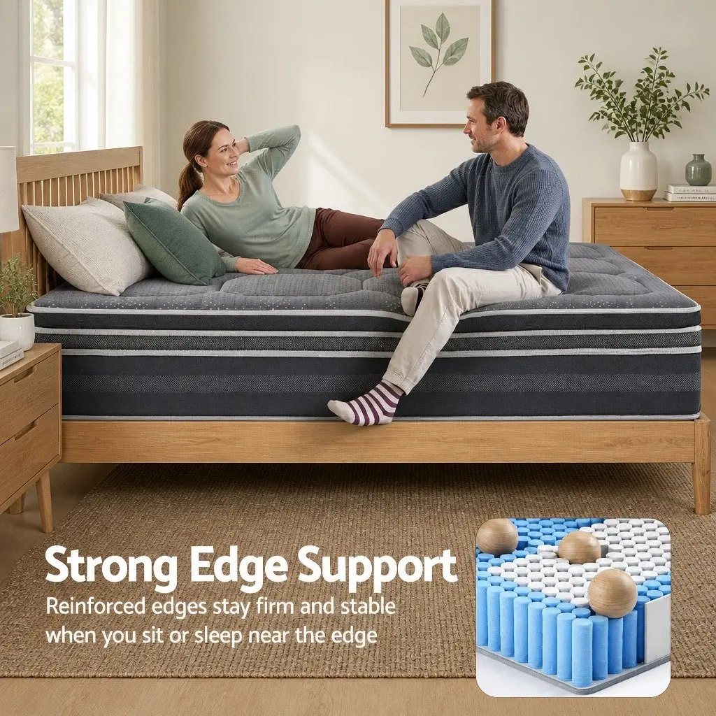 Hybrid Pocket Spring Double Mattress 35cm Euro Top Grey