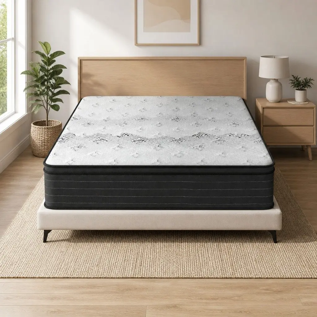 Queen Mattress 32cm Extra Firm Support Pocket Spring Hypoallergenic Sleep Bed
