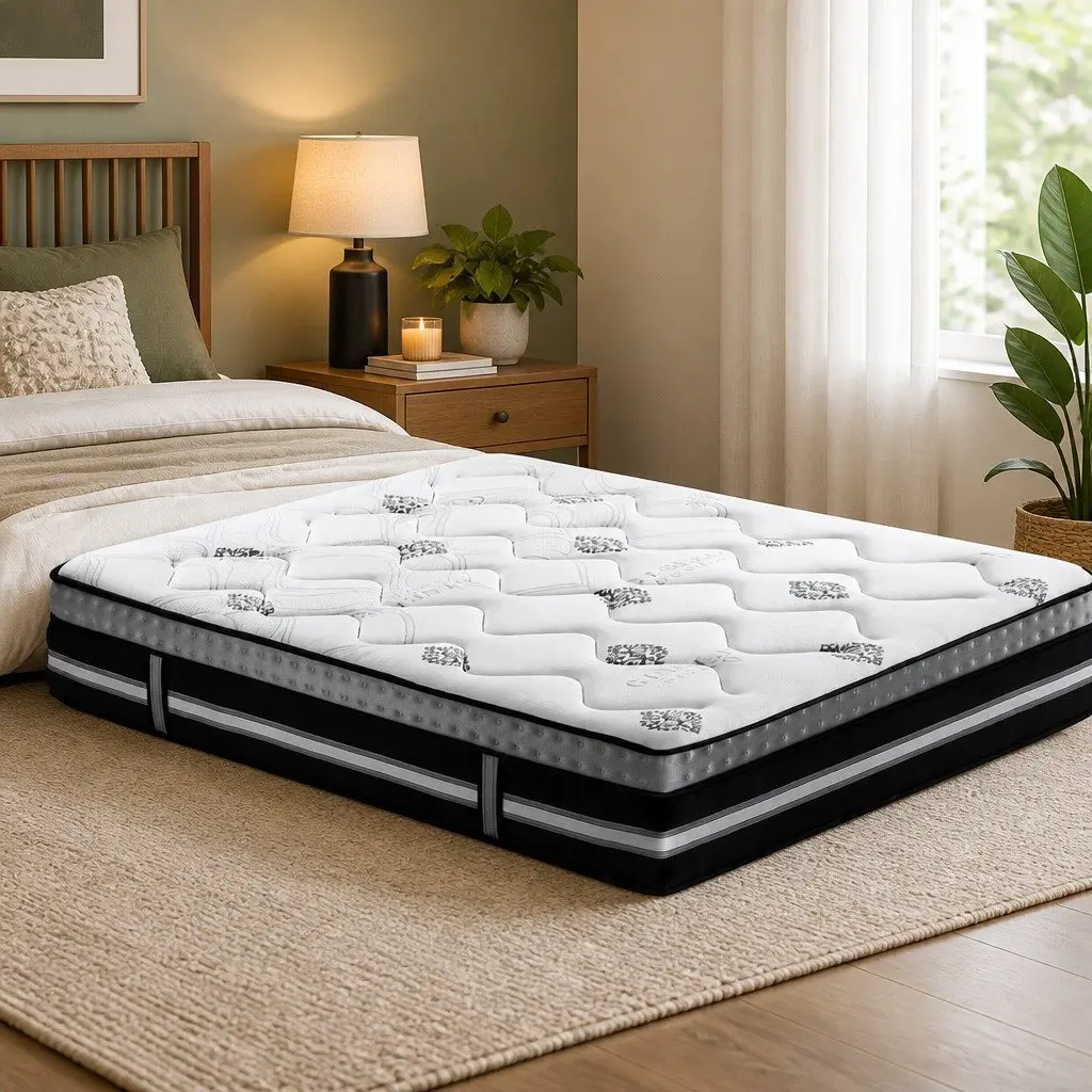 Double Mattress Pocket Spring Gel Memory Foam 35cm White