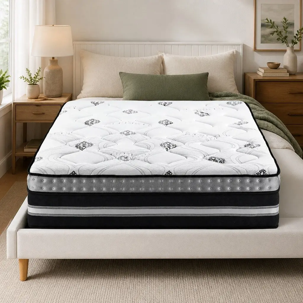 Double Mattress Pocket Spring Gel Memory Foam 35cm White
