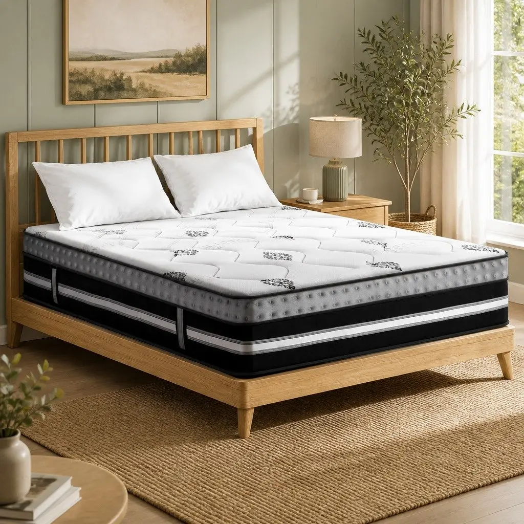 Double Mattress Pocket Spring Gel Memory Foam 35cm White
