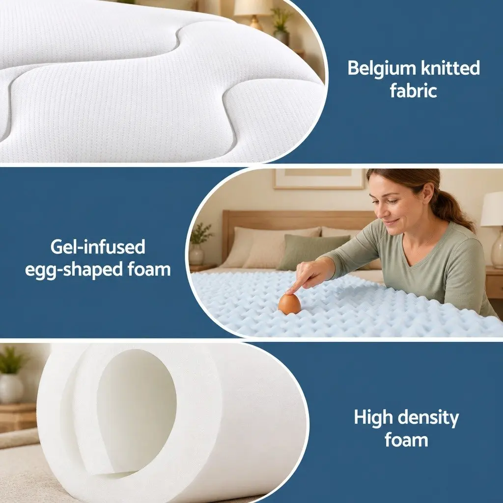 Double Mattress Pocket Spring Gel Memory Foam 35cm White