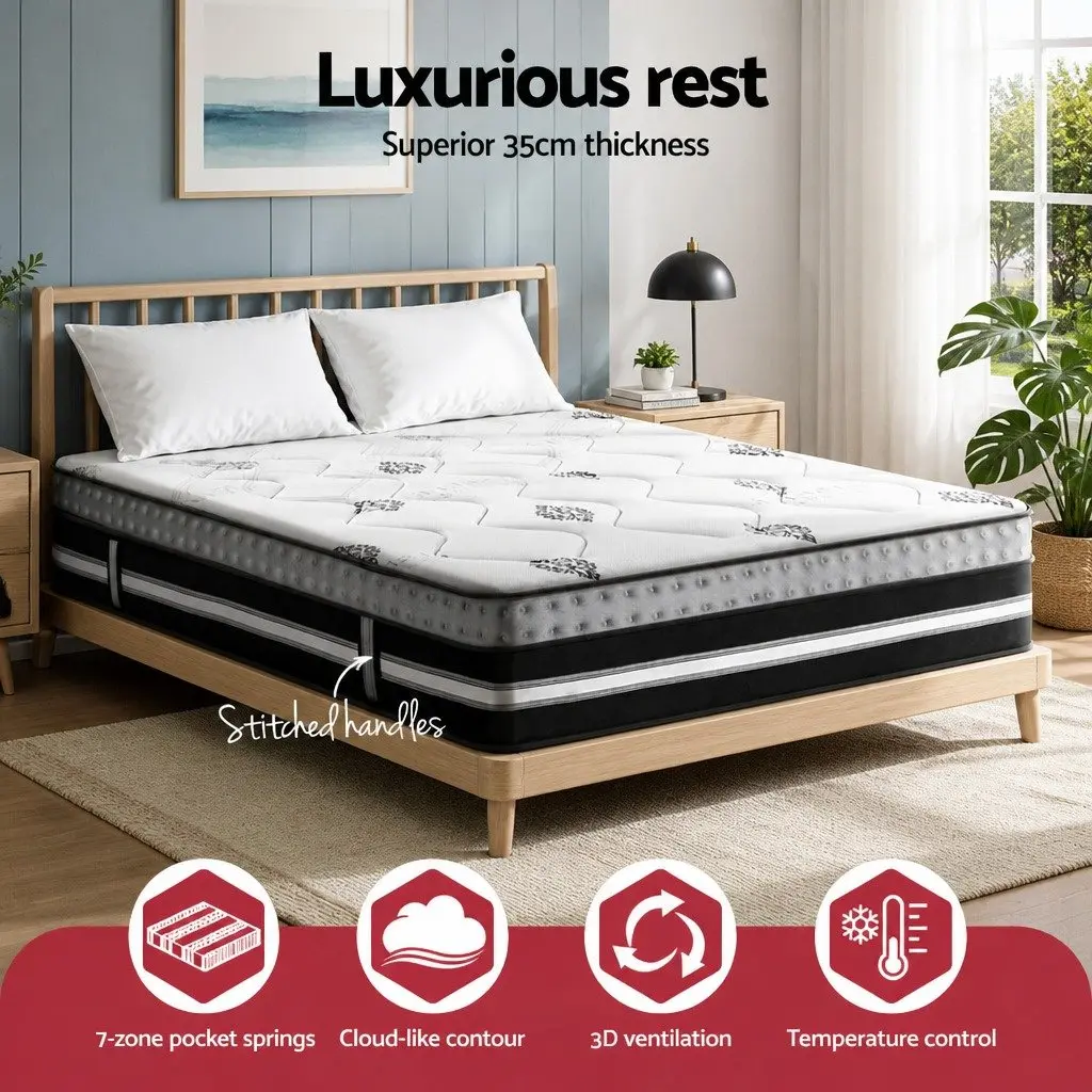 King Size Mattress 35cm Hybrid Gel Memory Foam