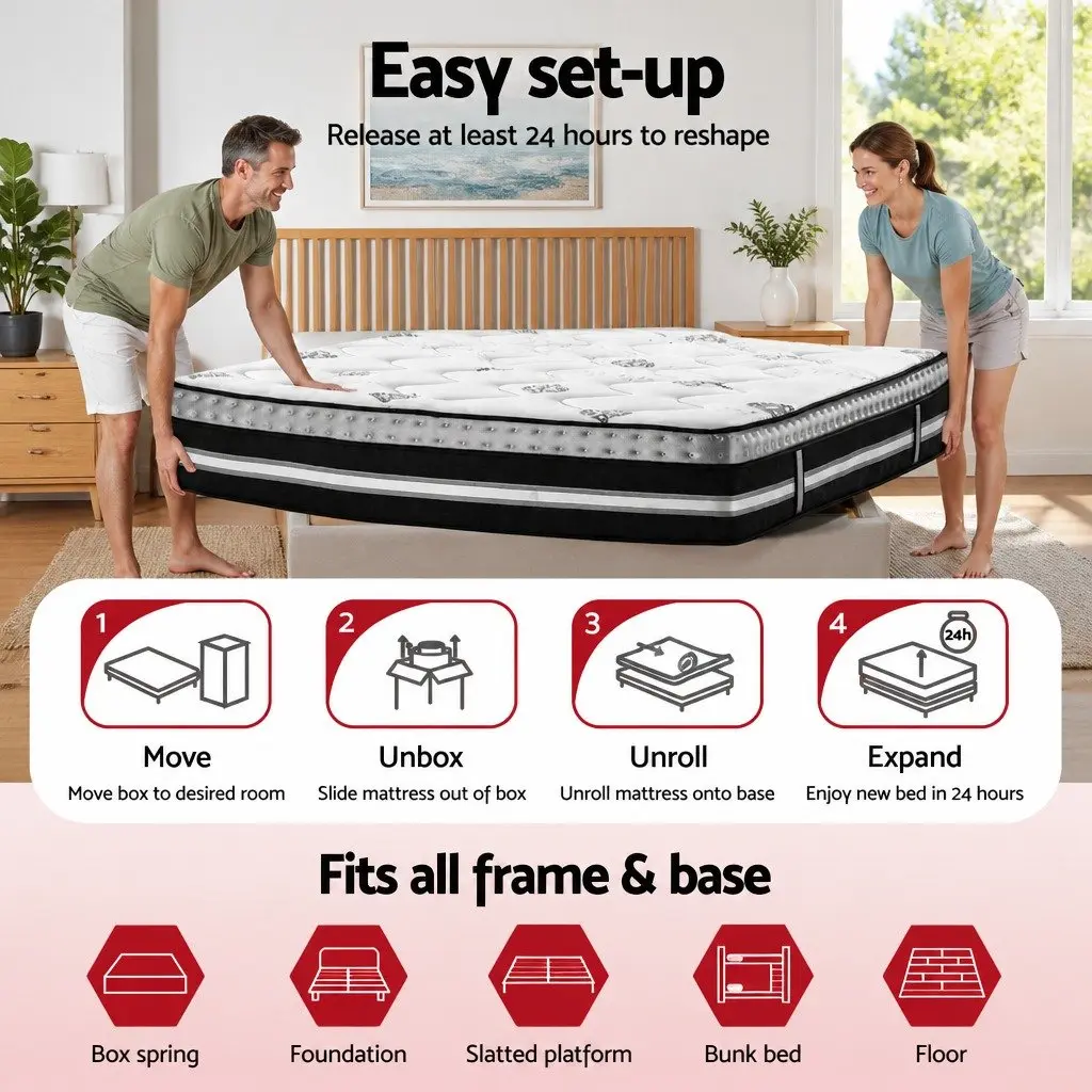 King Size Mattress 35cm Hybrid Gel Memory Foam