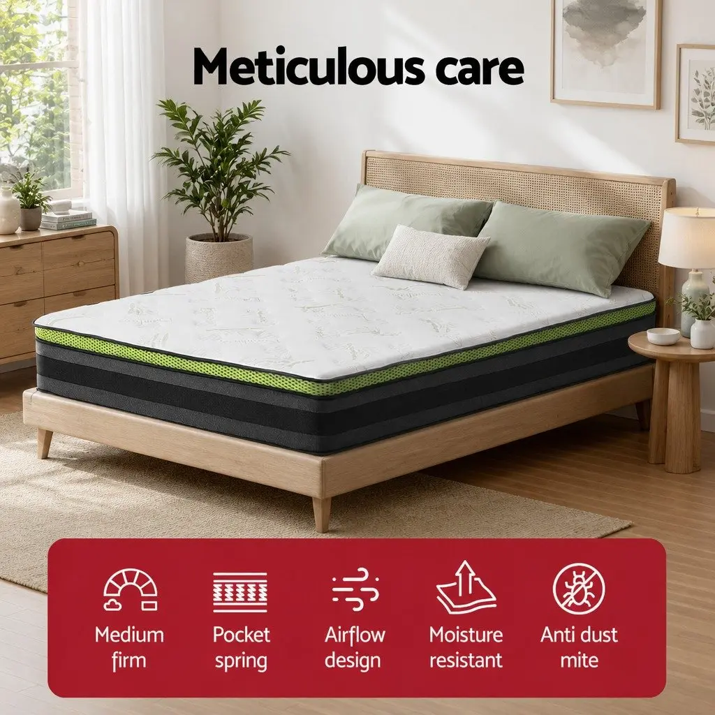 30cm Grey Medium Firmness Double Mattress with Gel Foam
