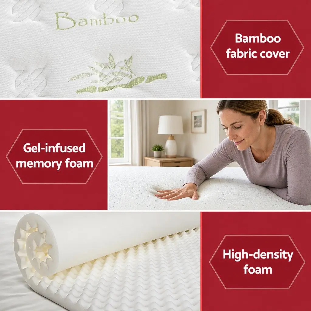 30cm Grey Medium Firmness Double Mattress with Gel Foam