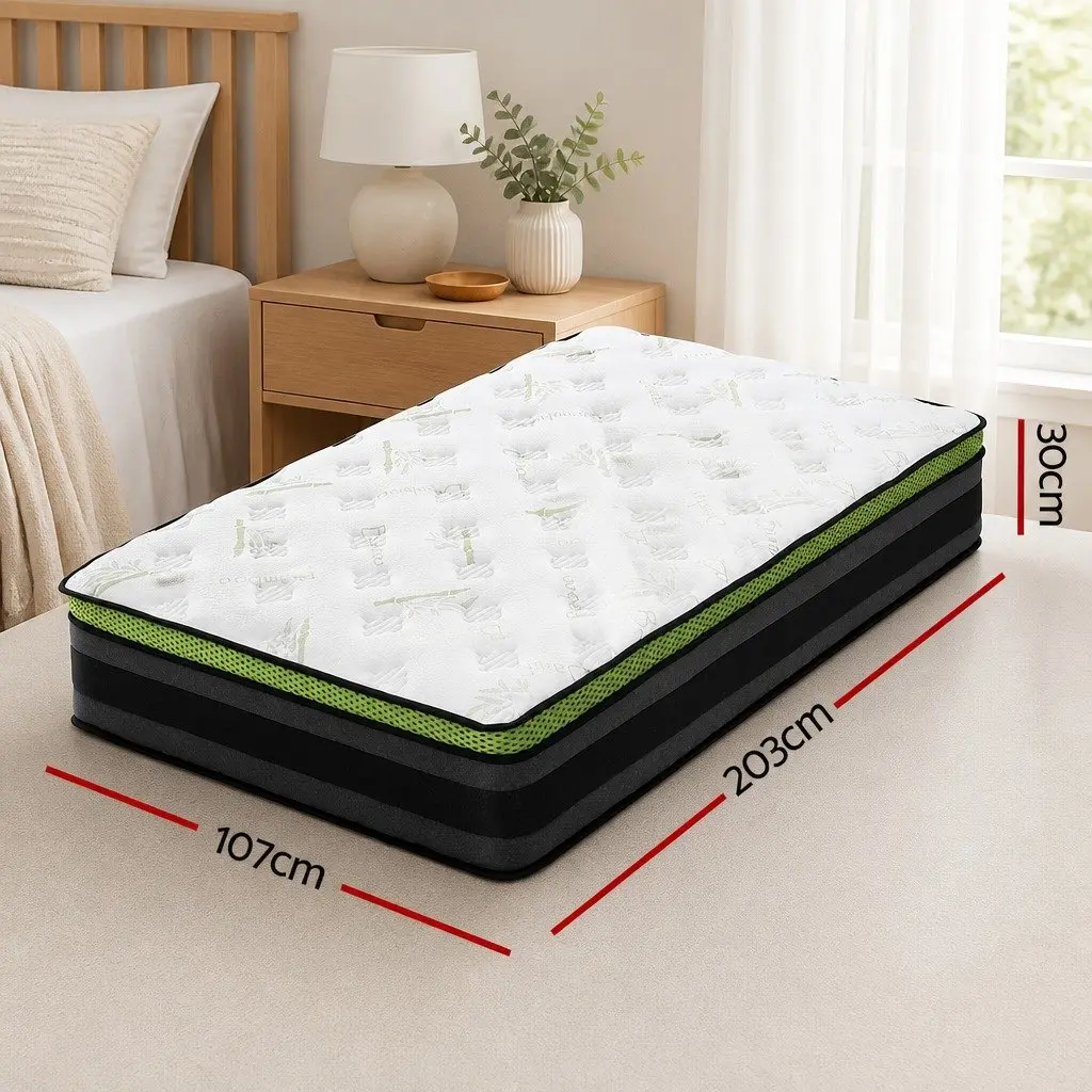 30cm Grey King Single Mattress with Cool Gel Foam