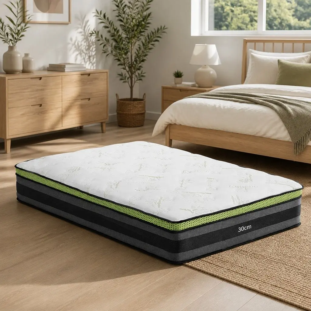 30cm Grey King Single Mattress with Cool Gel Foam