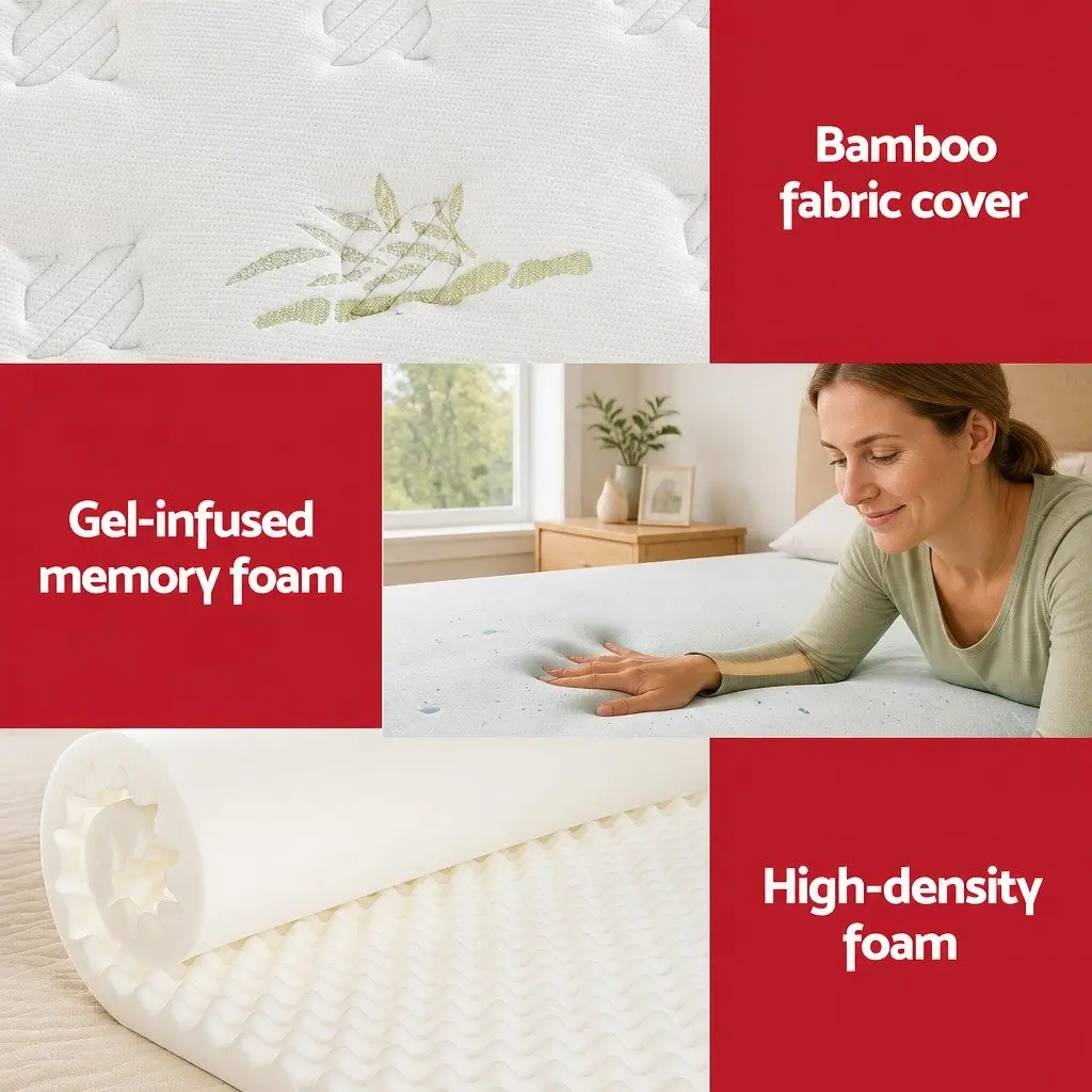30cm Grey King Single Mattress with Cool Gel Foam
