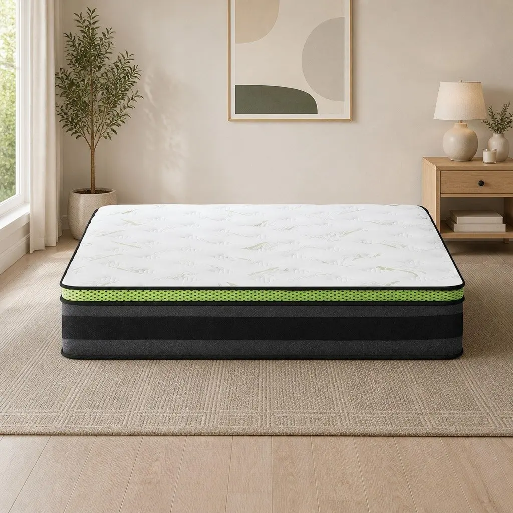 Queen Mattress 30cm Cool Gel Foam Pocket Spring Grey