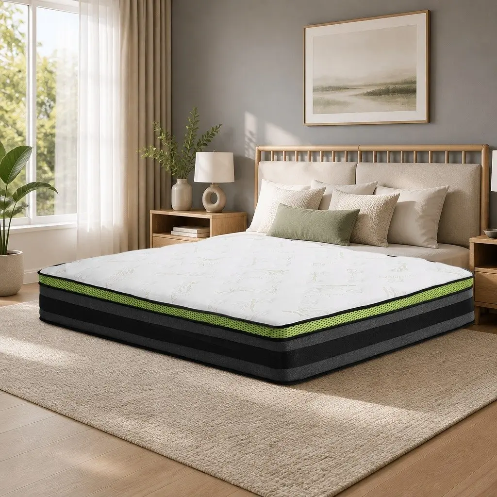 Queen Mattress 30cm Cool Gel Foam Pocket Spring Grey