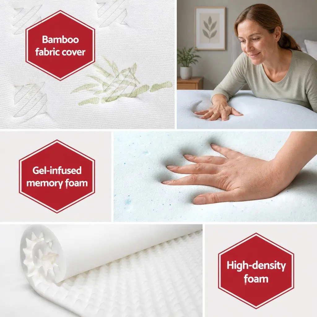 Queen Mattress 30cm Cool Gel Foam Pocket Spring Grey
