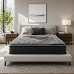 Double Mattress 34cm Euro Top Medium Firm Pocket Spring Bamboo Charcoal Cover