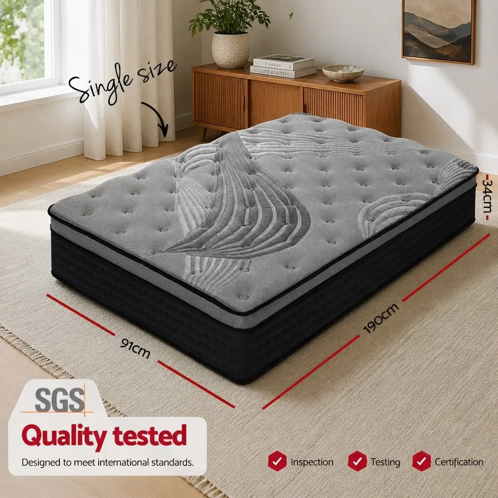 34cm Single Mattress with Medium-Firm Pocket Springs