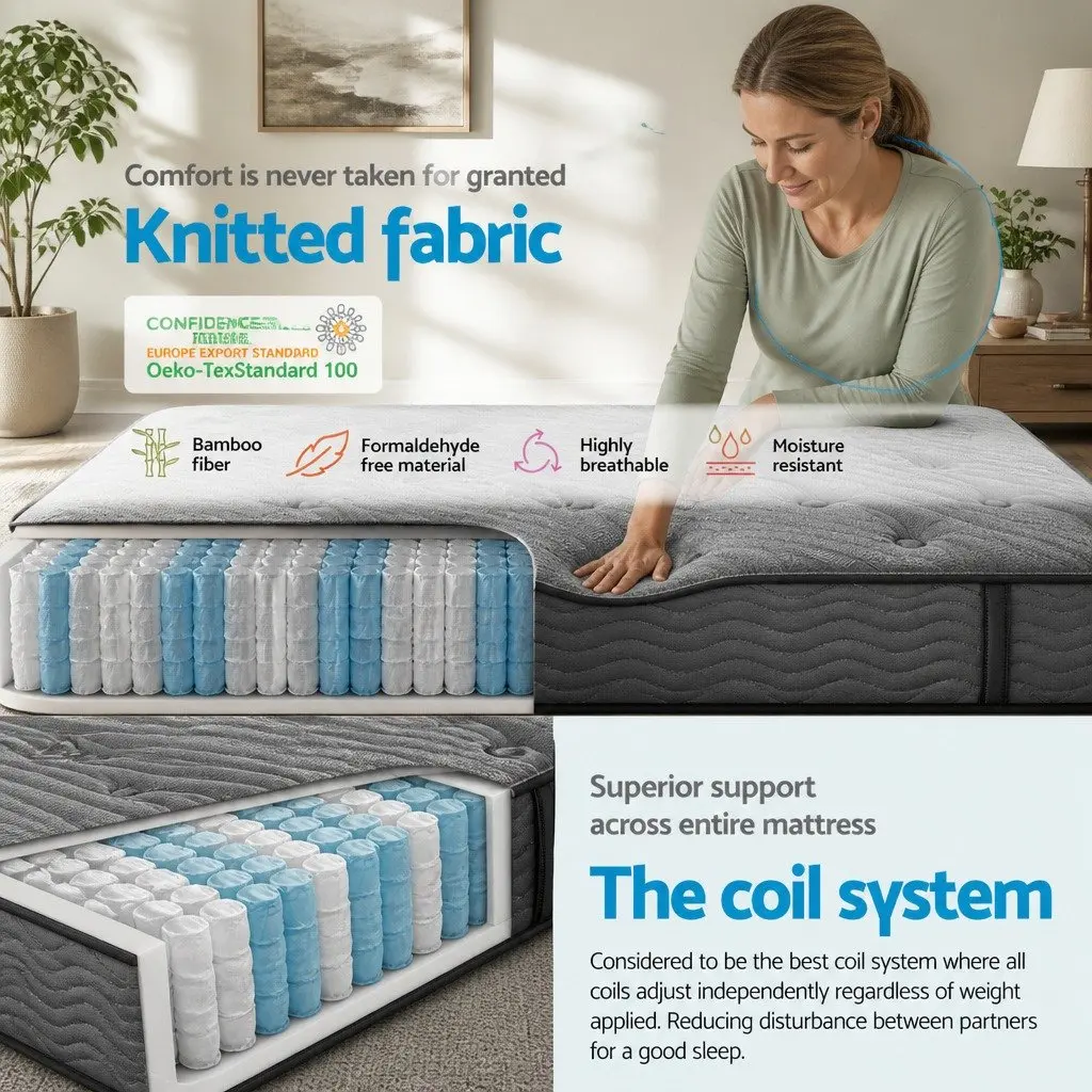 34cm Single Mattress with Medium-Firm Pocket Springs