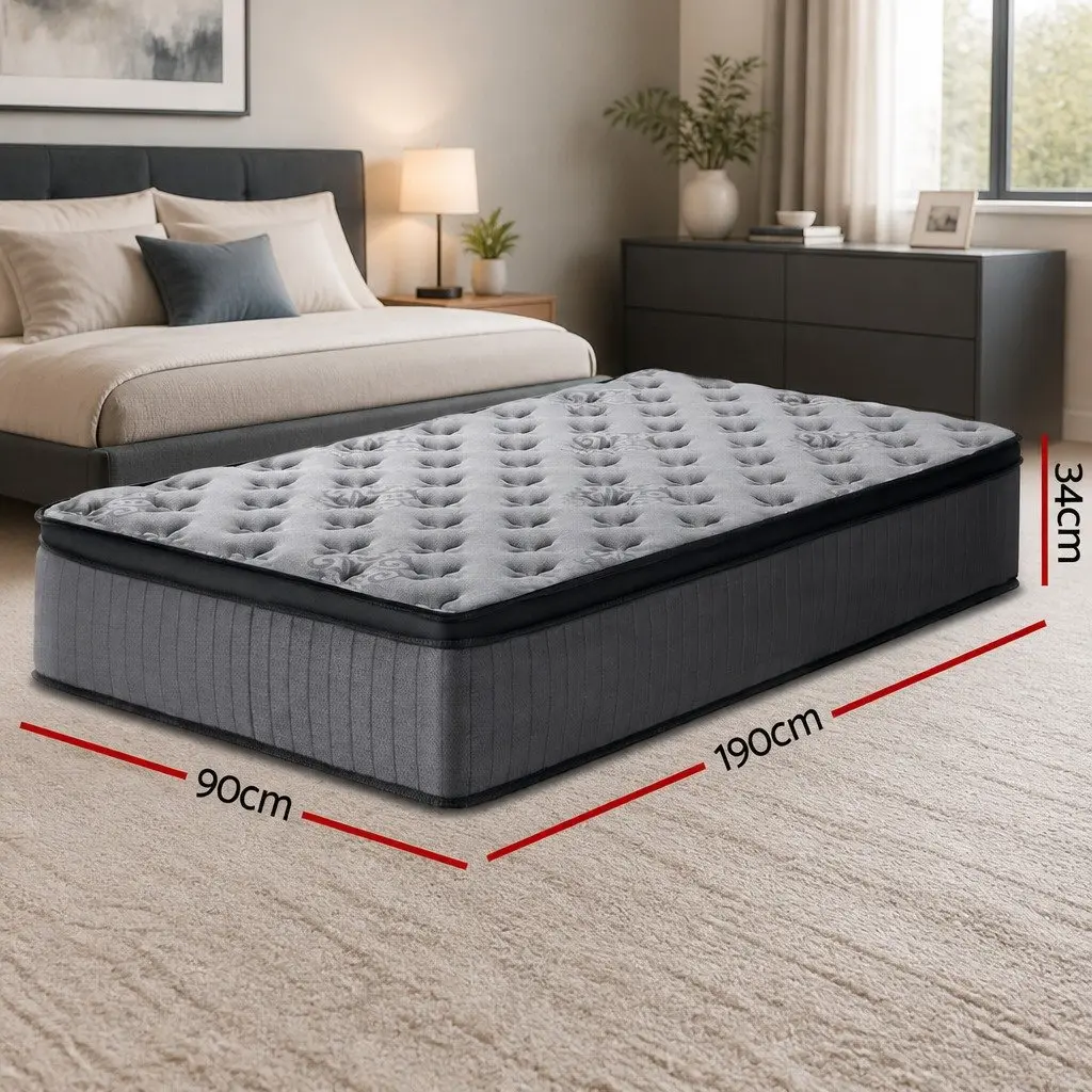 Euro Top King Single Mattress 34cm Grey