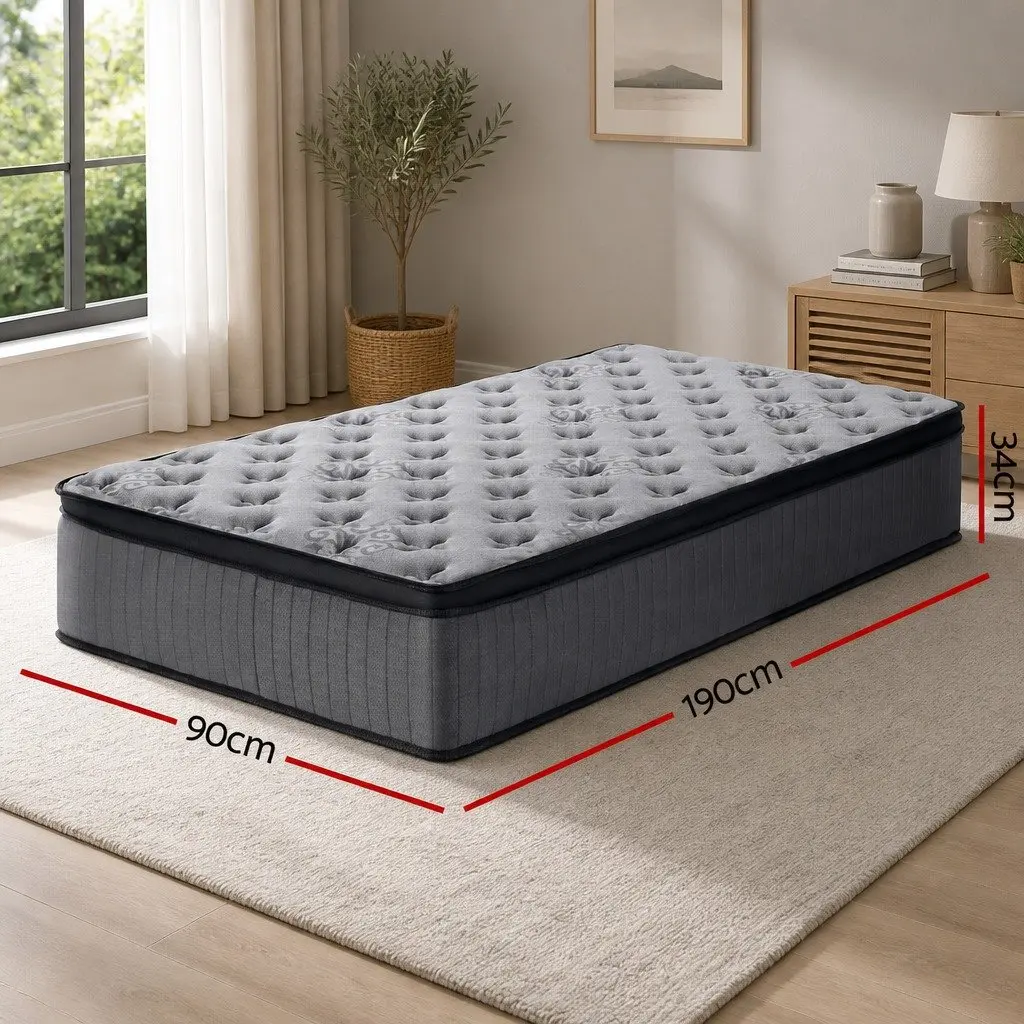 Euro Top King Single Mattress 34cm Grey